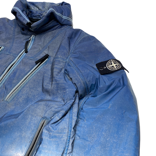 Stone Island Blue 2011 Liquid Reflective Fleece Lined Jacket