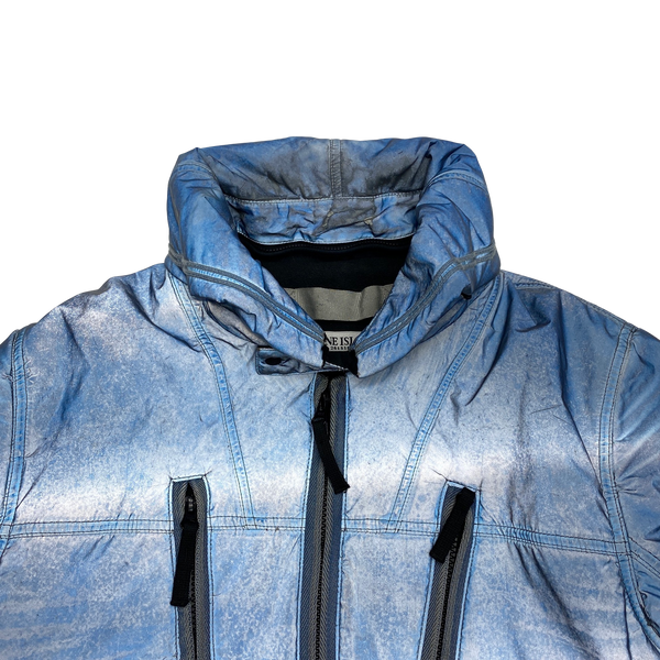 Stone Island Blue 2011 Liquid Reflective Fleece Lined Jacket