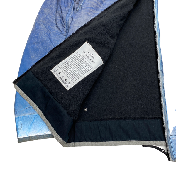 Stone Island Blue 2011 Liquid Reflective Fleece Lined Jacket