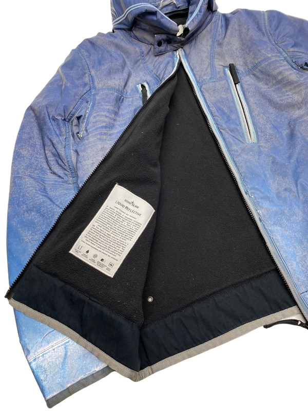 Stone Island Blue 2011 Liquid Reflective Fleece Lined Jacket