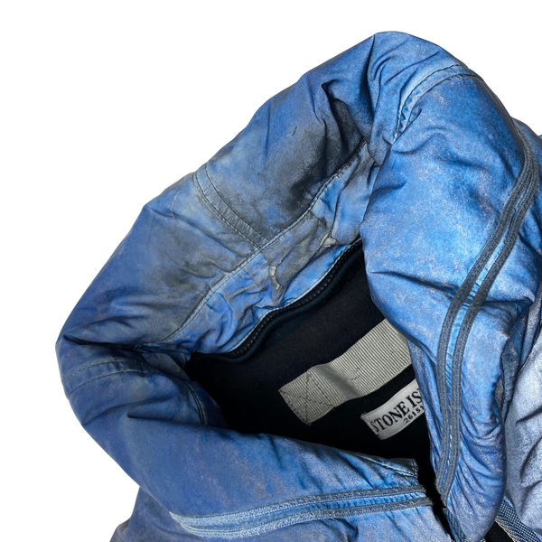 Stone Island Blue 2011 Liquid Reflective Fleece Lined Jacket
