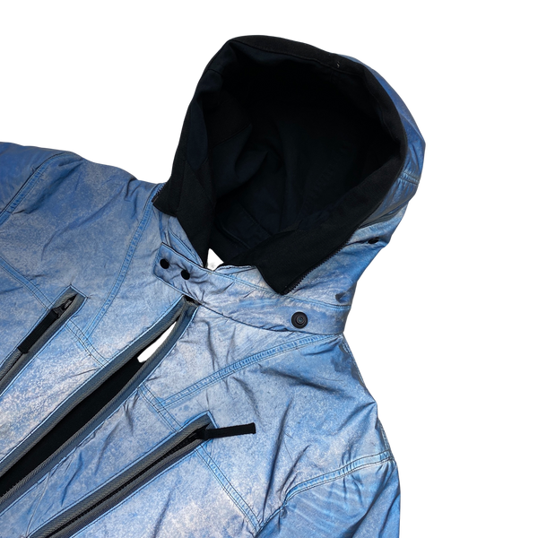 Stone Island Blue 2011 Liquid Reflective Fleece Lined Jacket