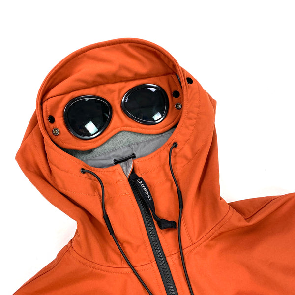 CP Company Orange Fleece Lined Soft Shell Goggle Jacket