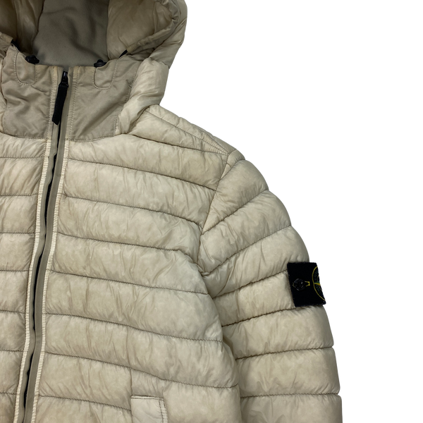 Stone Island 2016 Cream Garment Dyed Puffer Jacket