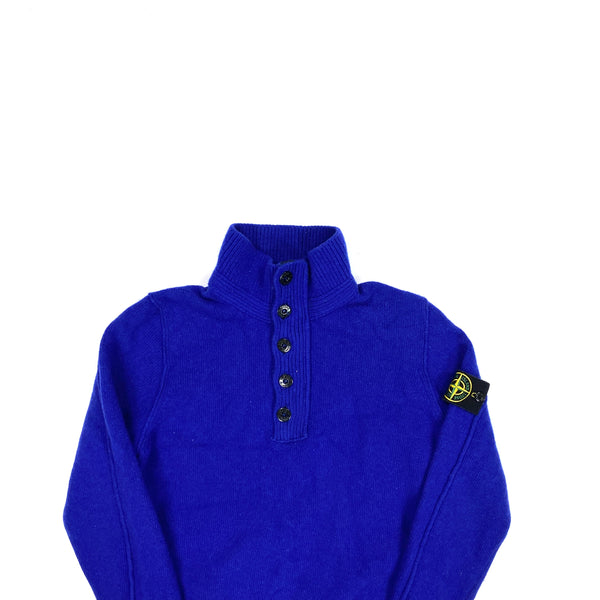 Stone Island Royal Blue Wool High Neck Jumper