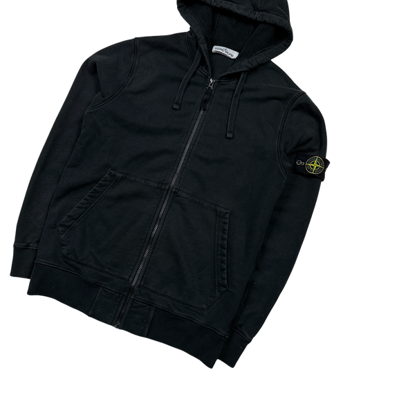 Stone Island 2020 Black Zipped Cotton Hoodie - Medium