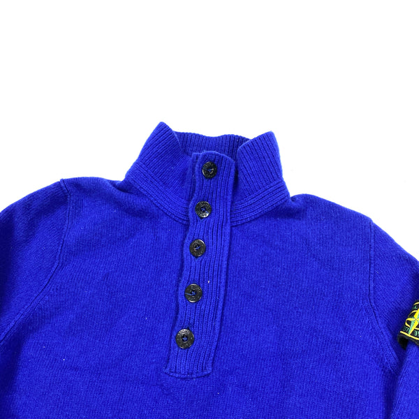 Stone Island Royal Blue Wool High Neck Jumper