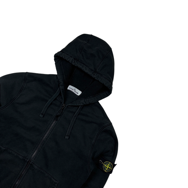 Stone Island 2020 Black Zipped Cotton Hoodie - Medium