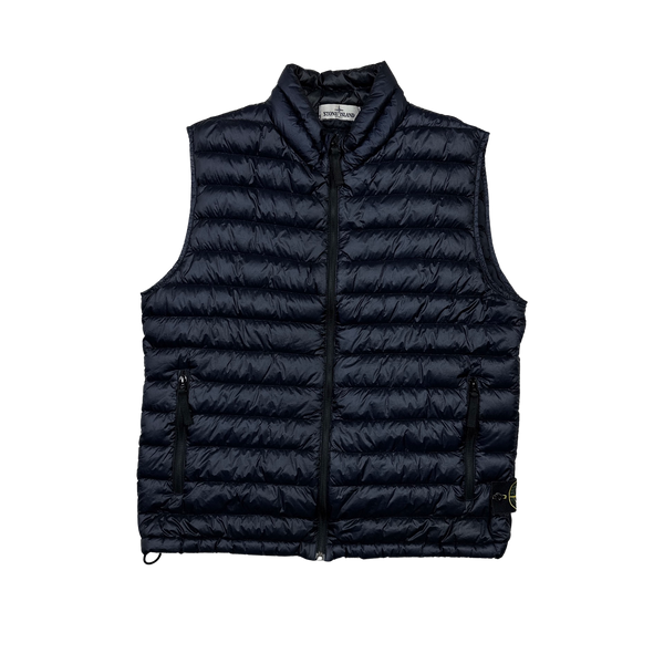 Stone Island 2012 Navy Garment Dyed Down Puffer Gilet - Large