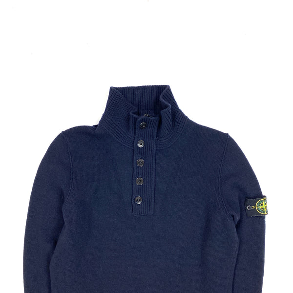 Stone Island Navy Wool Pullover Jumper