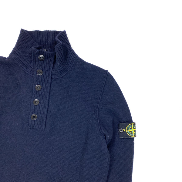 Stone Island Navy Wool Pullover Jumper