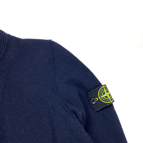 Stone Island Navy Wool Pullover Jumper