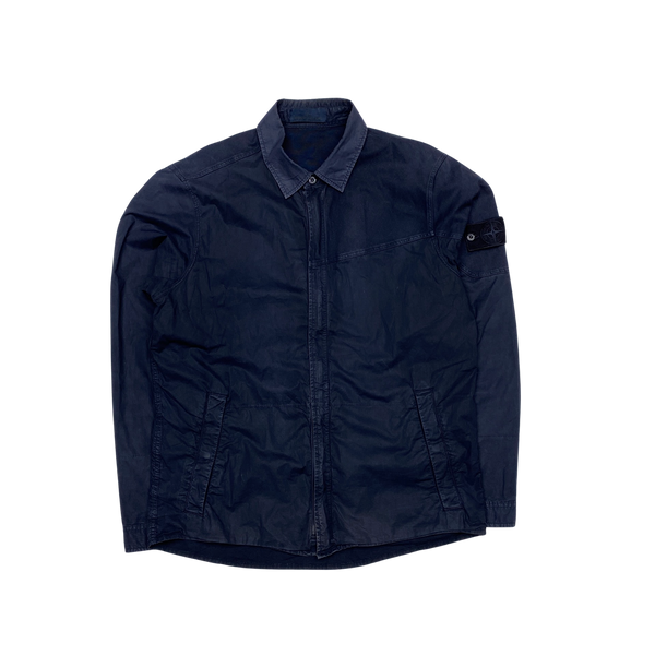 Stone Island Navy Ghost Cotton Overshirt