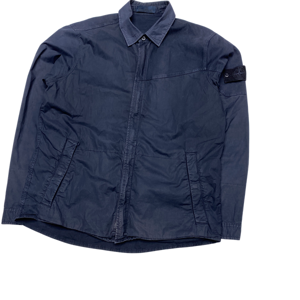 Stone Island Navy Ghost Cotton Overshirt