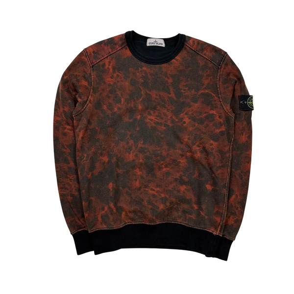 Stone Island 2014 Red Lava Camo Crewneck Sweatshirt - Large