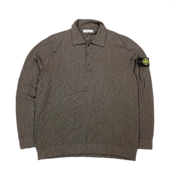 Stone Island 2006 Grey Pullover Buttoned Jumper