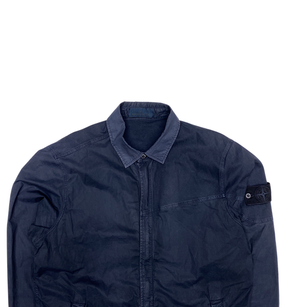 Stone Island Navy Ghost Cotton Overshirt