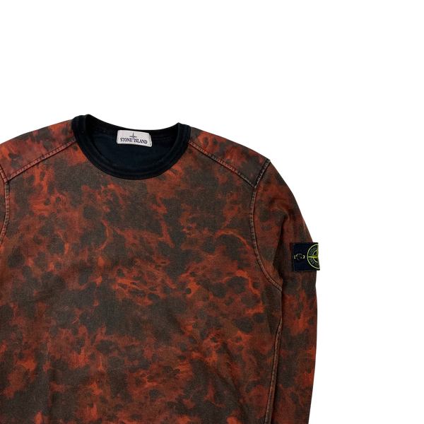 Stone Island 2014 Red Lava Camo Crewneck Sweatshirt - Large