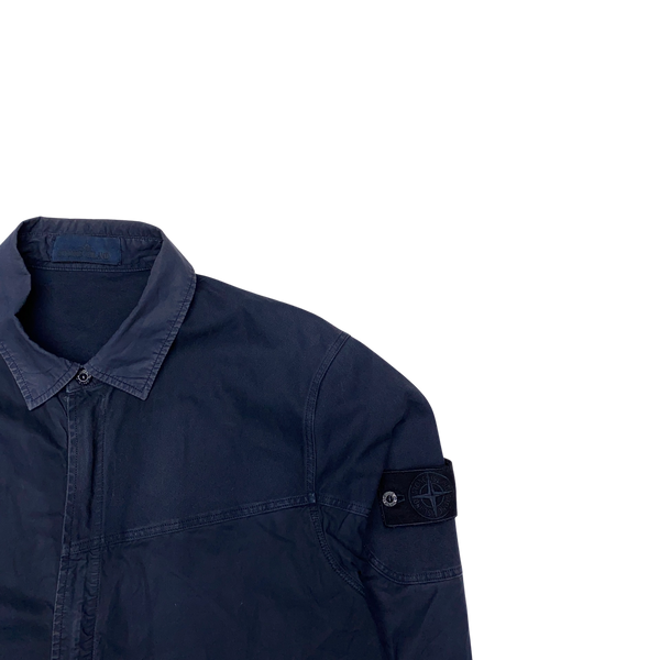 Stone Island Navy Ghost Cotton Overshirt