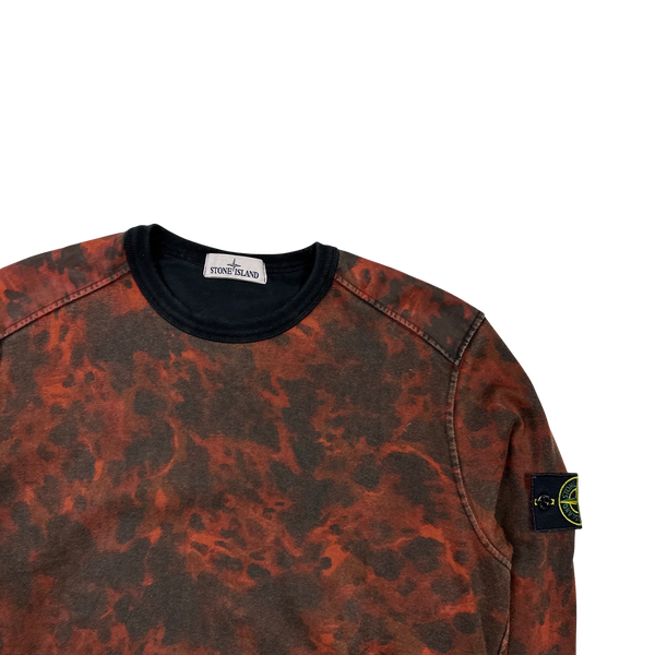 Stone Island 2014 Red Lava Camo Crewneck Sweatshirt - Large