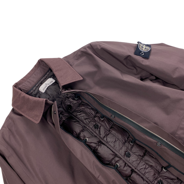 Stone Island 2015 Burgundy Down Lined Tank Shield Jacket