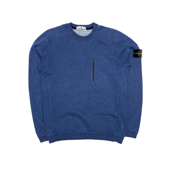 Stone Island 2016 Blue Marl Chest Pocket Sweatshirt