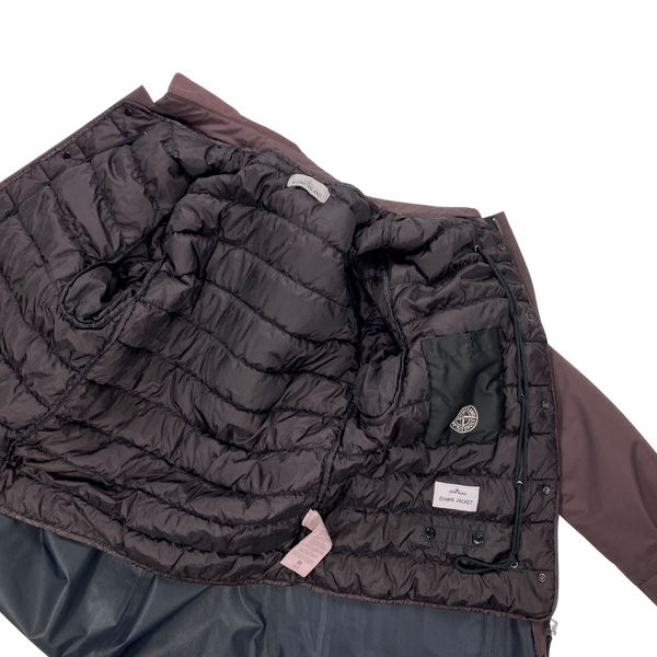 Stone Island 2015 Burgundy Down Lined Tank Shield Jacket