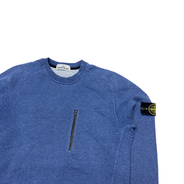 Stone Island 2016 Blue Marl Chest Pocket Sweatshirt
