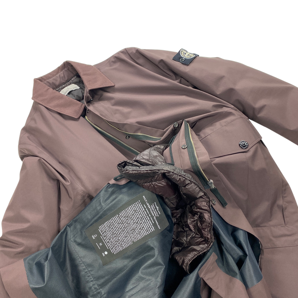 Stone Island 2015 Burgundy Down Lined Tank Shield Jacket