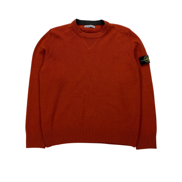 Stone Island 2007 Burnt Orange Wool Crewneck Jumper