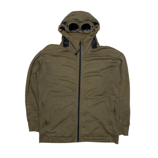 CP Company Light Brown Goggle Zipped Hoodie