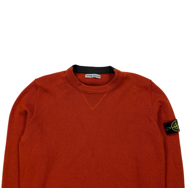Stone Island 2007 Burnt Orange Wool Crewneck Jumper