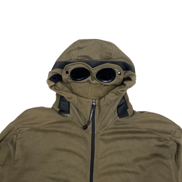 CP Company Light Brown Goggle Zipped Hoodie