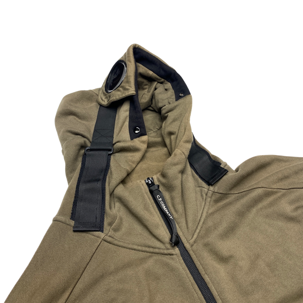 CP Company Light Brown Goggle Zipped Hoodie