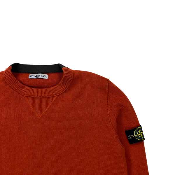 Stone Island 2007 Burnt Orange Wool Crewneck Jumper