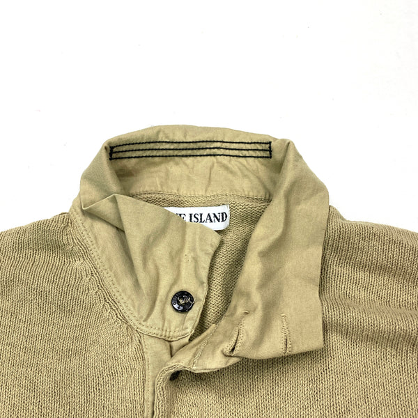 Stone Island Sand Knitted Cotton Pullover Jumper