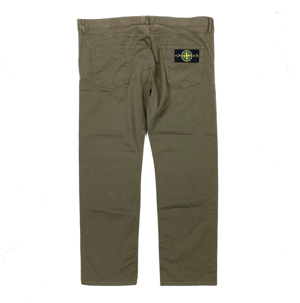 Stone Island Khaki Chinos Straight Fit