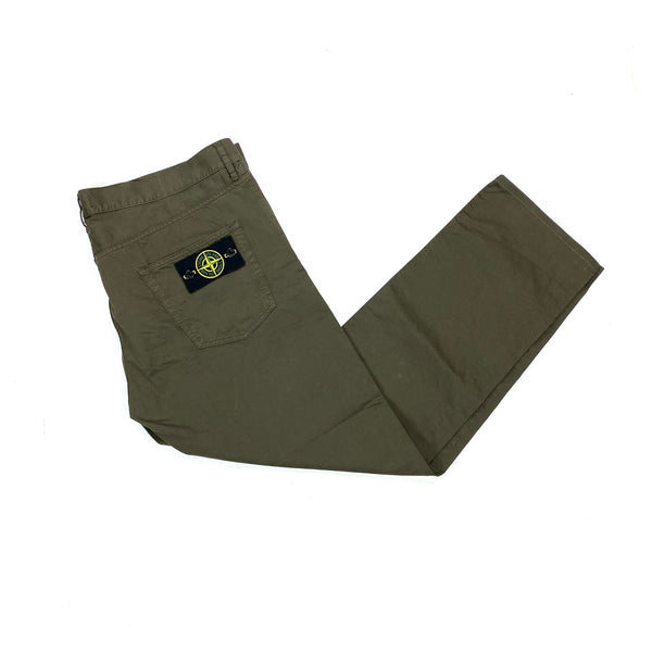 Stone Island Khaki Chinos Straight Fit
