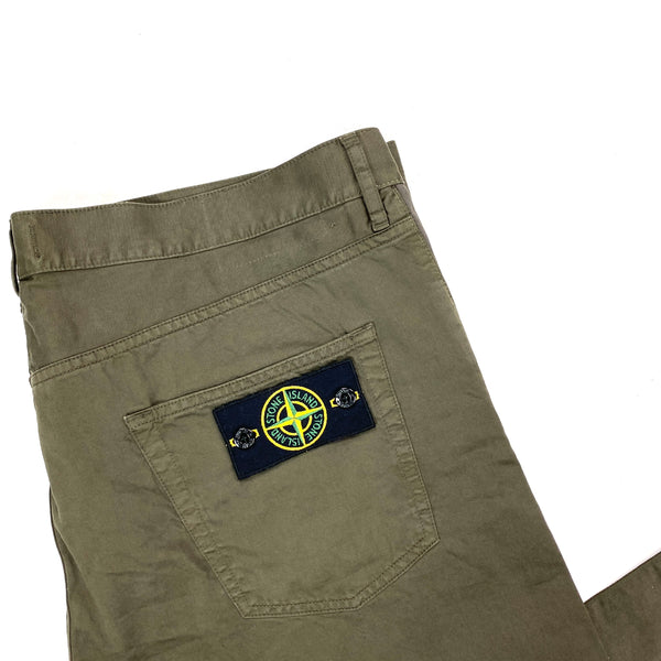 Stone Island Khaki Chinos Straight Fit