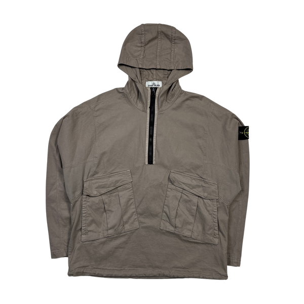 Stone Island 2021 Half Zip Smock Thick Cotton Overshirt - Small