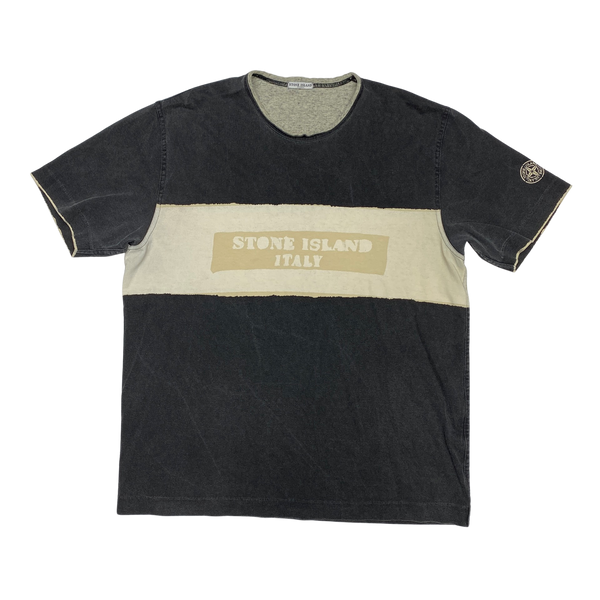 Stone Island 2006 Grey Vintage Spellout Cotton T Shirt