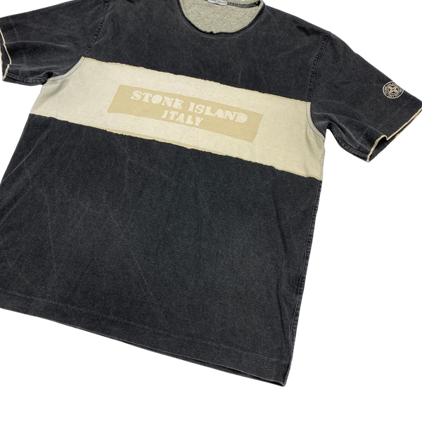 Stone Island 2006 Grey Vintage Spellout Cotton T Shirt