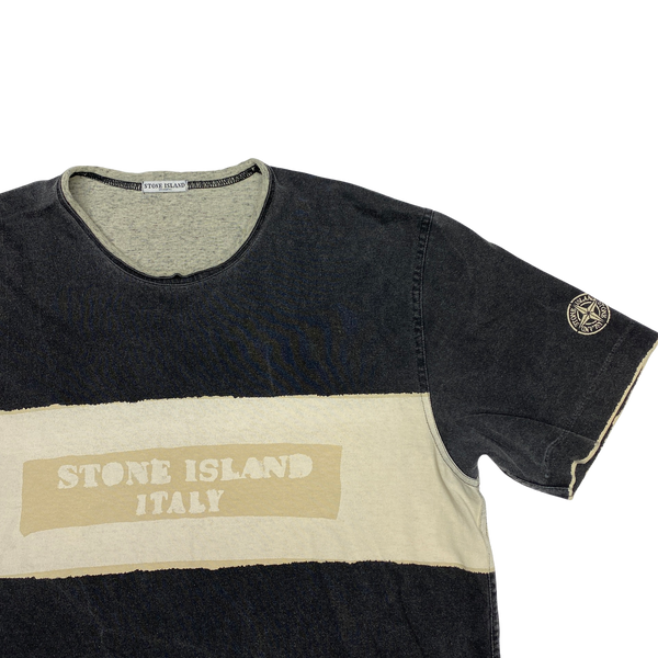 Stone Island 2006 Grey Vintage Spellout Cotton T Shirt
