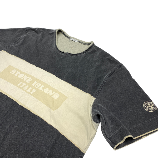 Stone Island 2006 Grey Vintage Spellout Cotton T Shirt