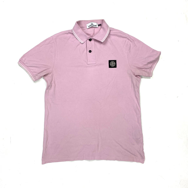 Stone Island Pink Cotton Slim Fit Polo