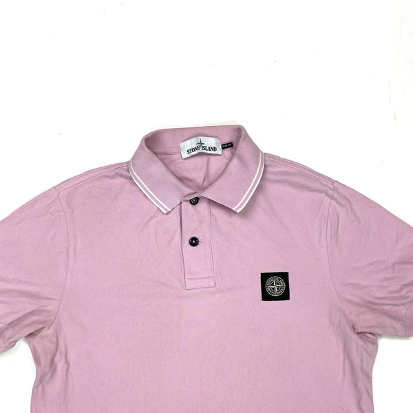 Stone Island Pink Cotton Slim Fit Polo