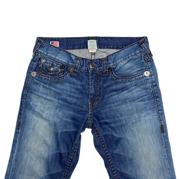 True Religion Brown Contrast Stitch Ricky Super T Jeans