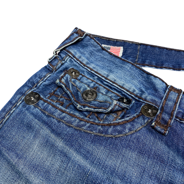 True Religion Brown Contrast Stitch Ricky Super T Jeans