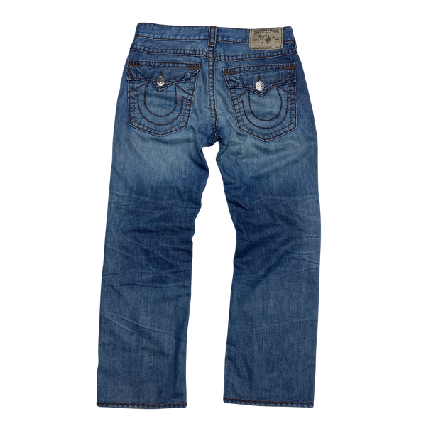 True Religion Brown Contrast Stitch Ricky Super T Jeans