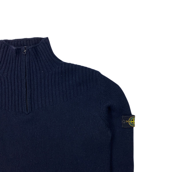 Stone Island Vintage 2000 Navy Quarter Zipped Pullover